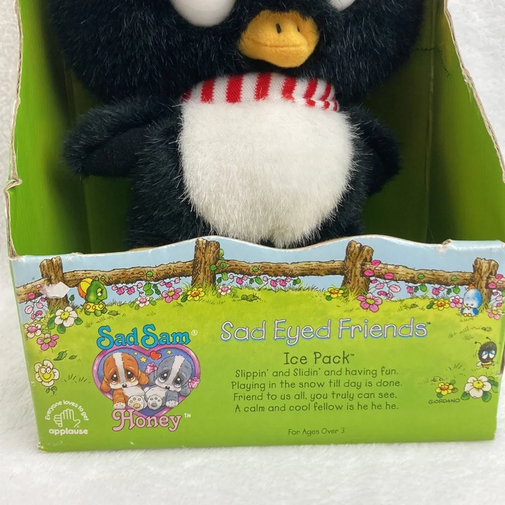 Sad Sam Sad Eyes Friends Penguin Ice Pack Plush Stuffed Animal Toy 10” New
